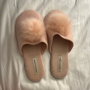 Saks Fifth Avenue rose pink slippers